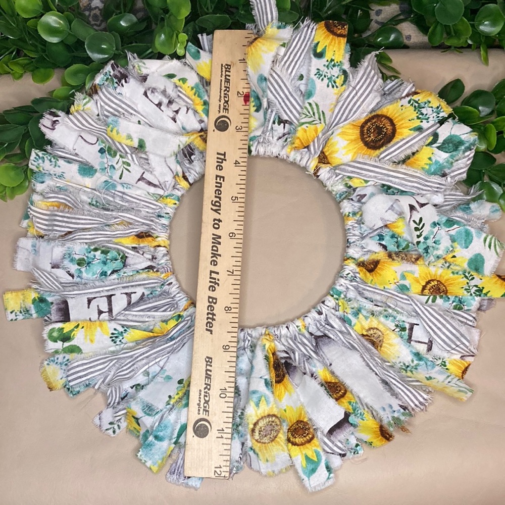 Small farm house style rag wreath